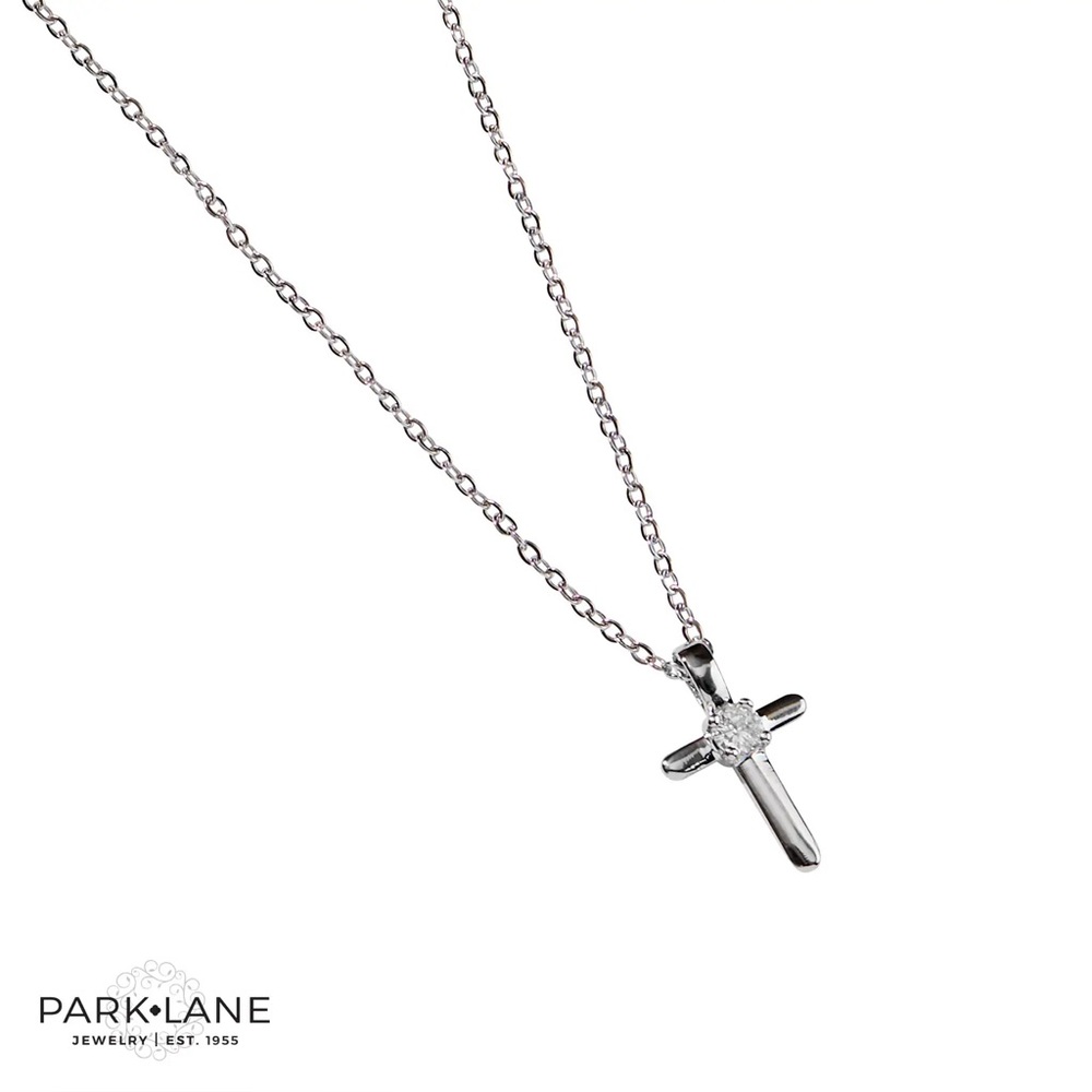 Park Lane “PRAYER” Silver Cross Pendant Necklace